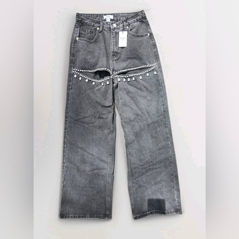 Black wash Embellished Women's Jeans